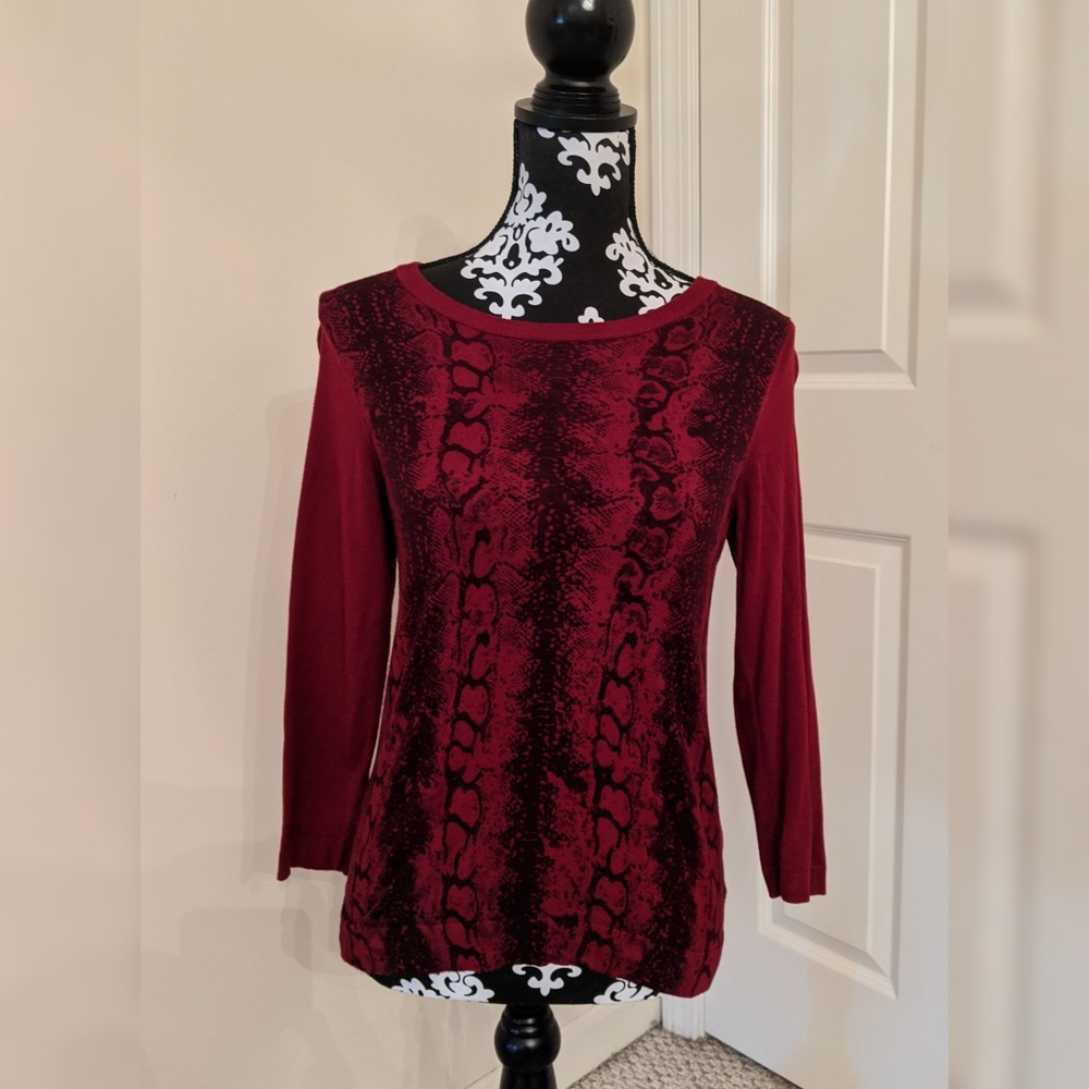 5/$25 The Limited Red snake skin print sweater
